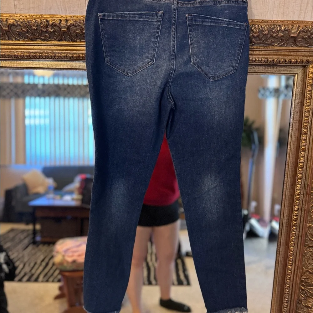 Women's Distressed Blue Jeans- Nicole Miller - Picture 2 of 3